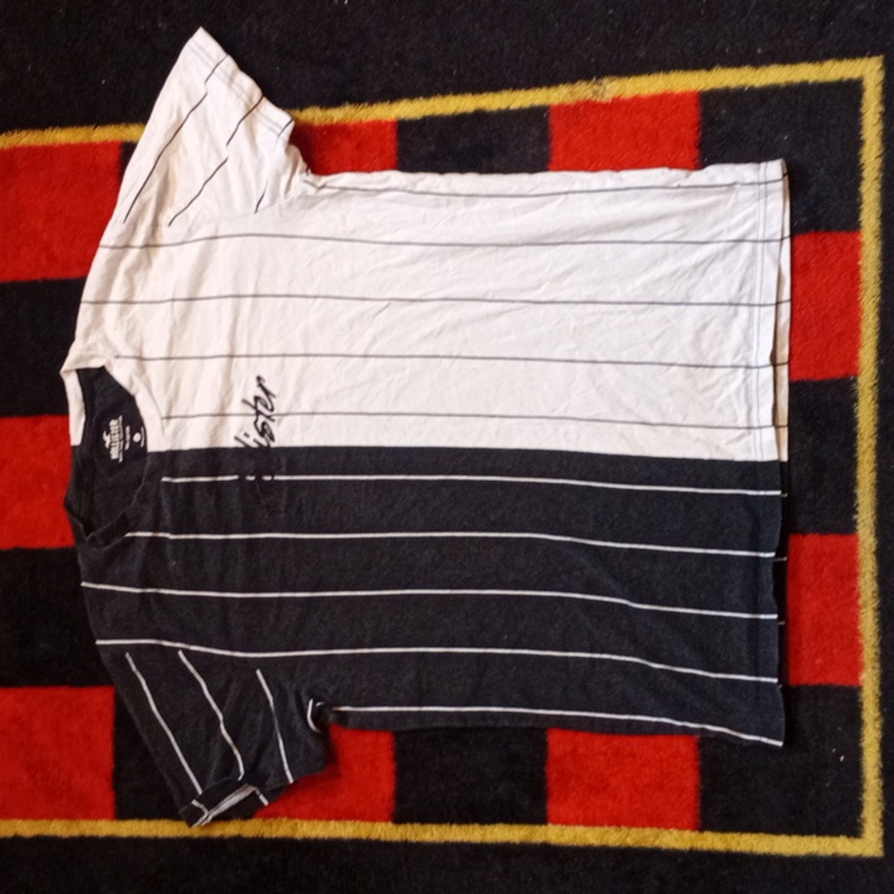 Hollister Black and White Striped Shirt